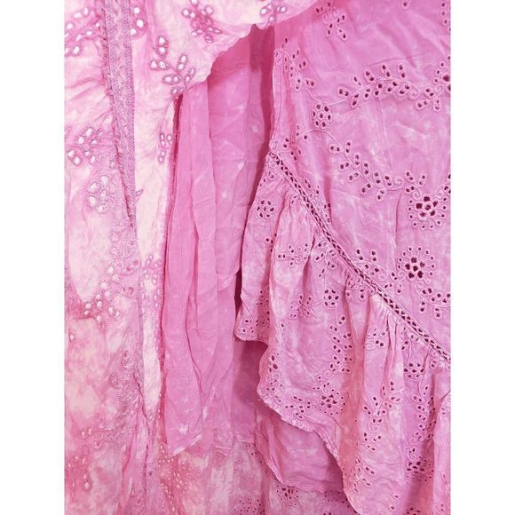 NEW Young Fabulous and Broke Pink Eyelet Hi-Low Wrap Skirt size XS - Picture 11 of 11